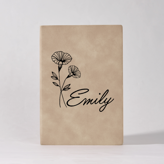 Personalized Birth Flower And Name Notebook