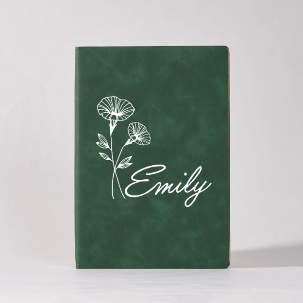 Personalized Birth Flower And Name Notebook