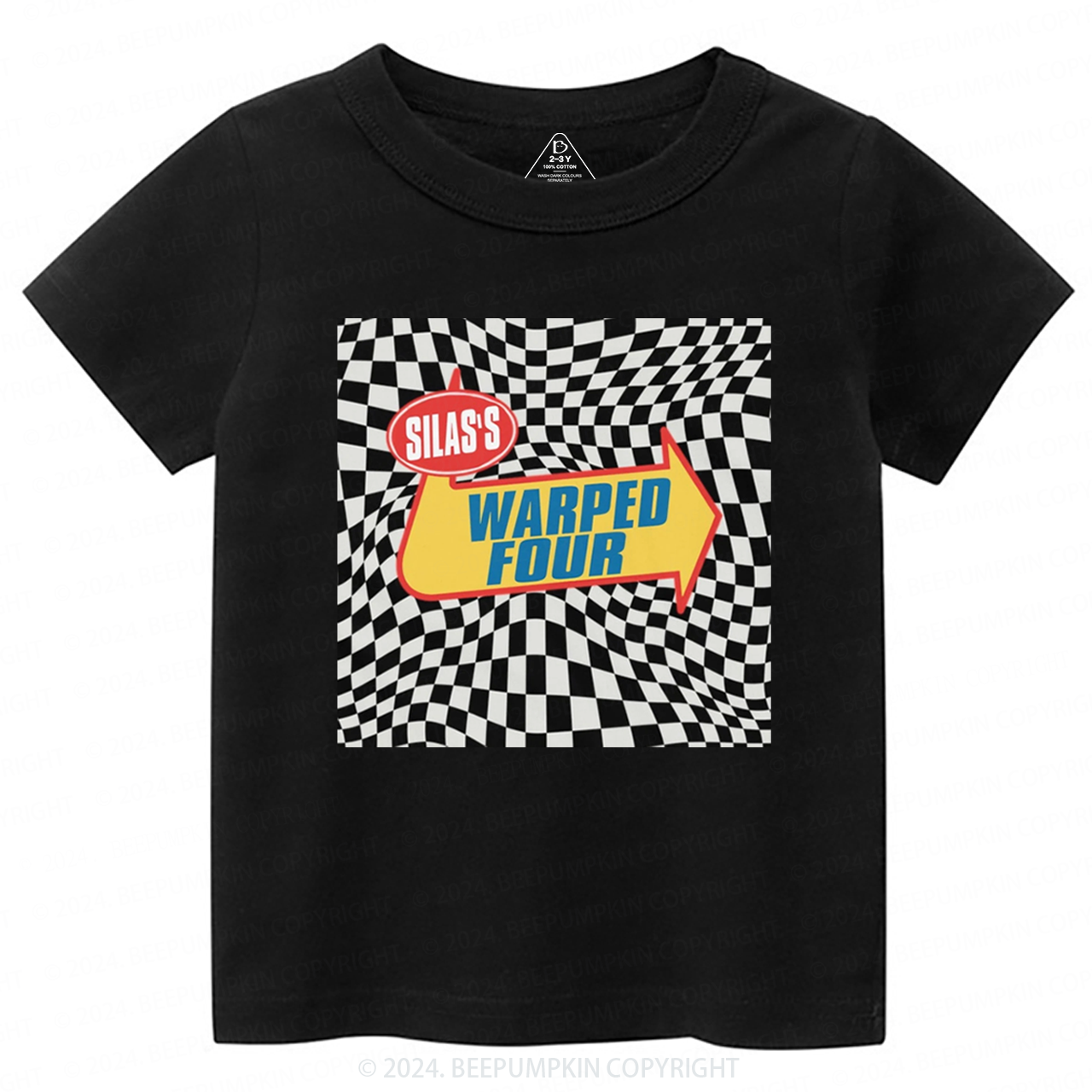 Personalized Name Warped Four Toddler&Kids Tees 7