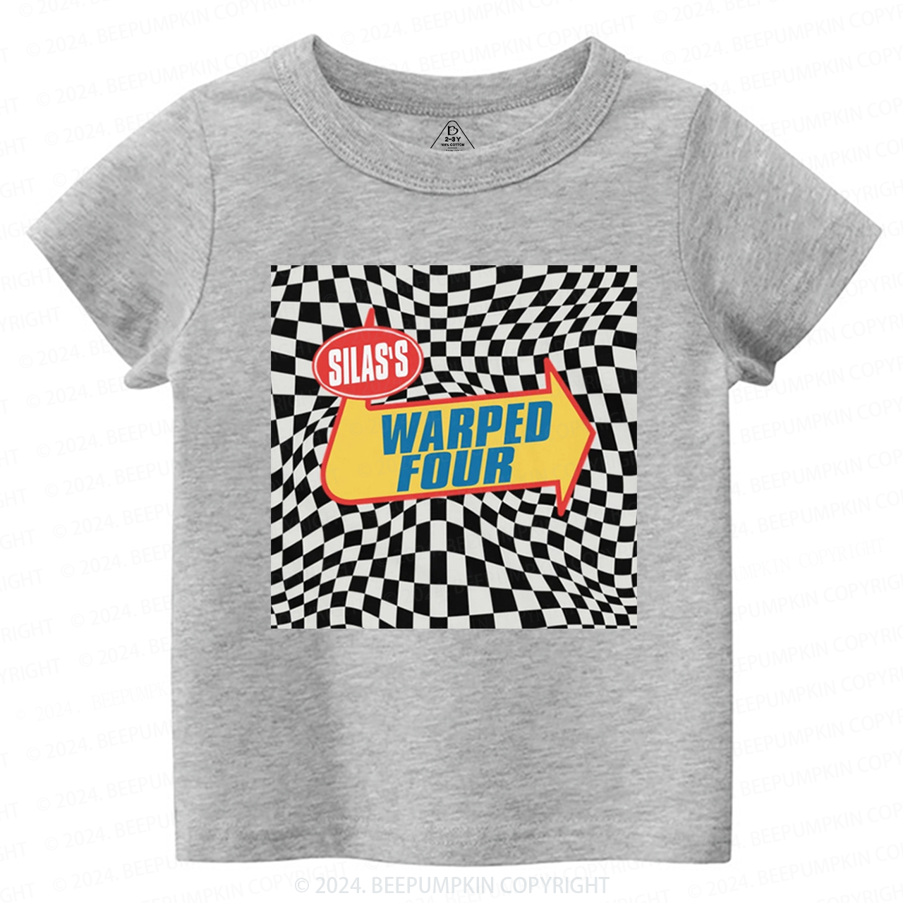 Personalized Name Warped Four Toddler&Kids Tees 7