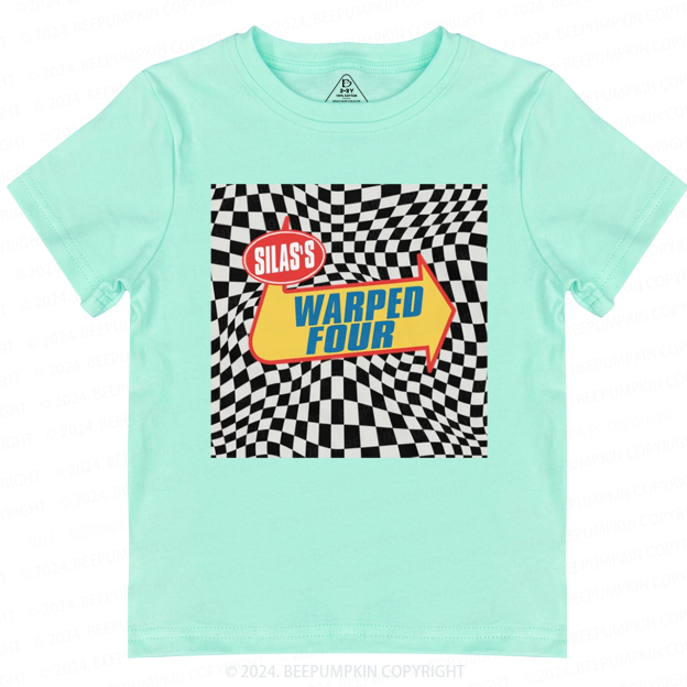 Personalized Name Warped Four Toddler&Kids Tees 7