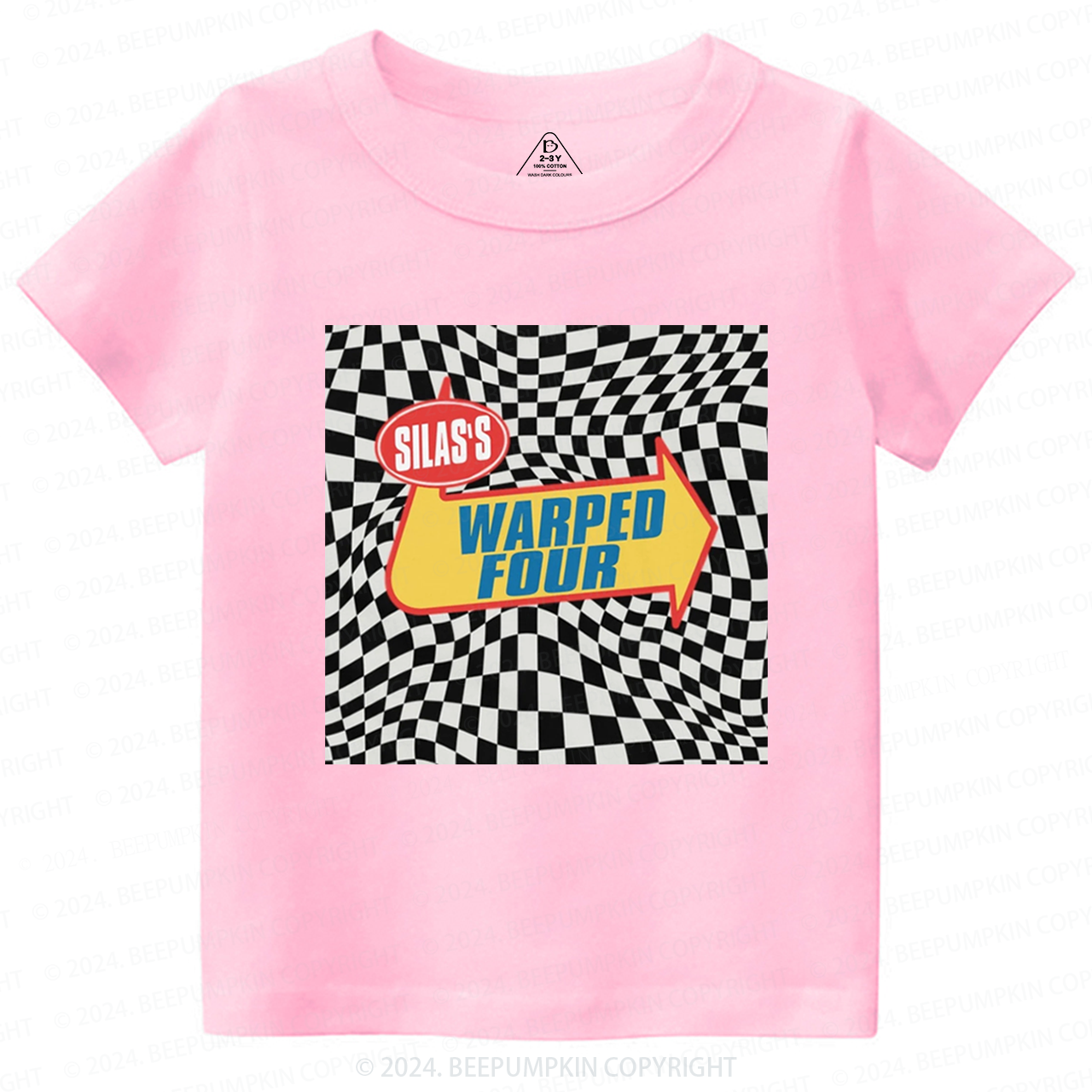 Personalized Name Warped Four Toddler&Kids Tees 7