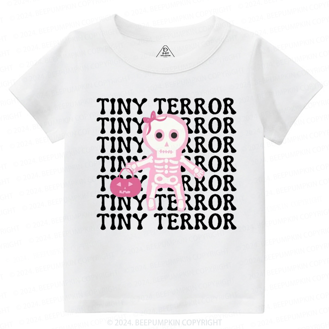 Tiny Terror Pink Halloween Toddler&Kids Tees 