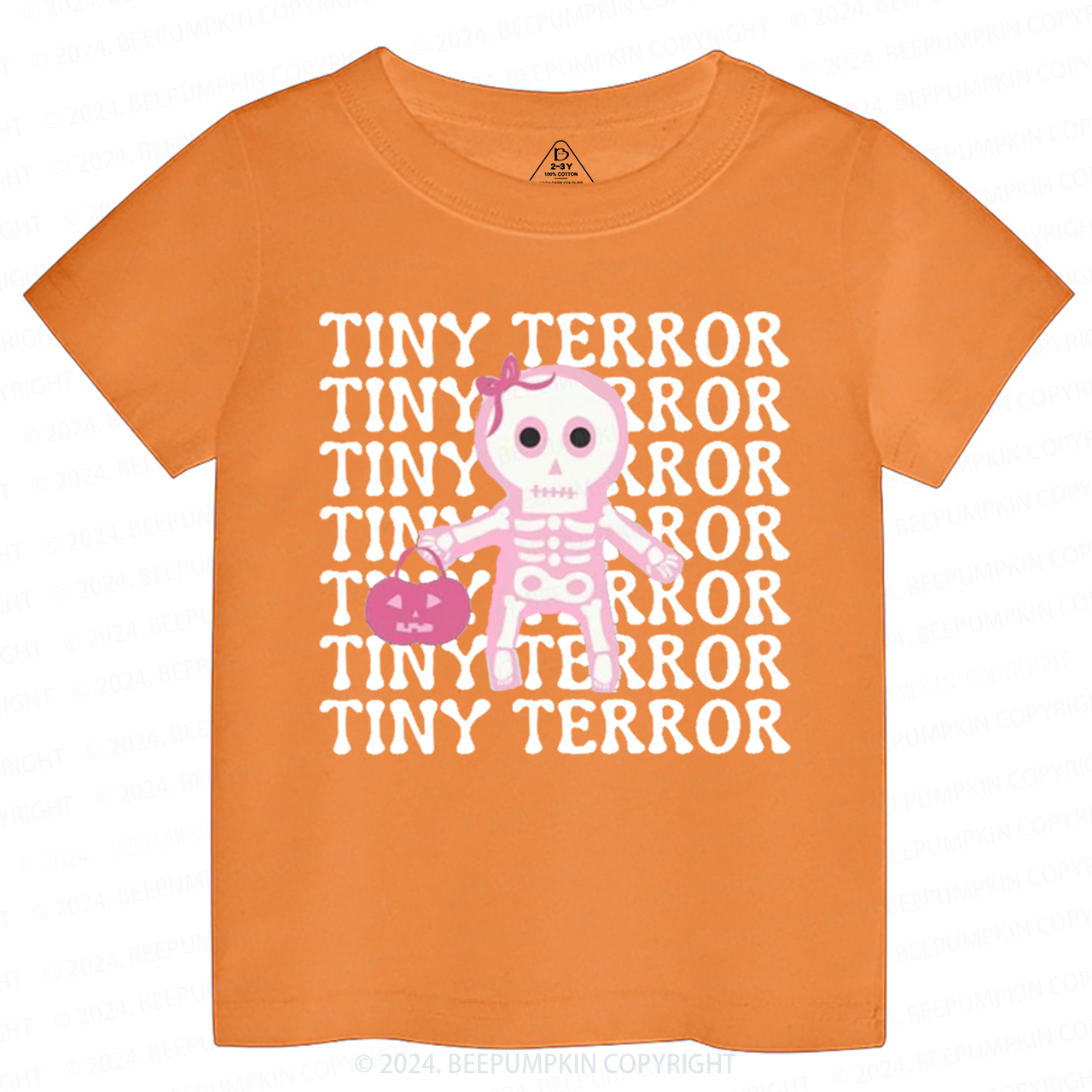 Tiny Terror Pink Halloween Toddler&Kids Tees 