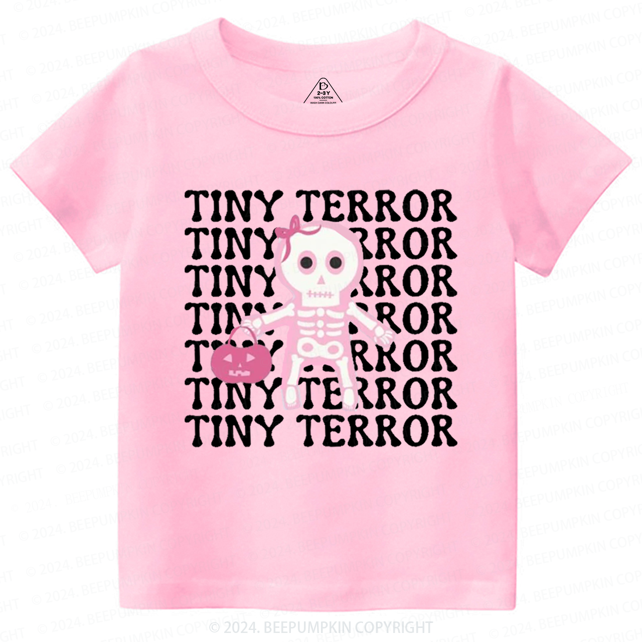 Tiny Terror Pink Halloween Toddler&Kids Tees 