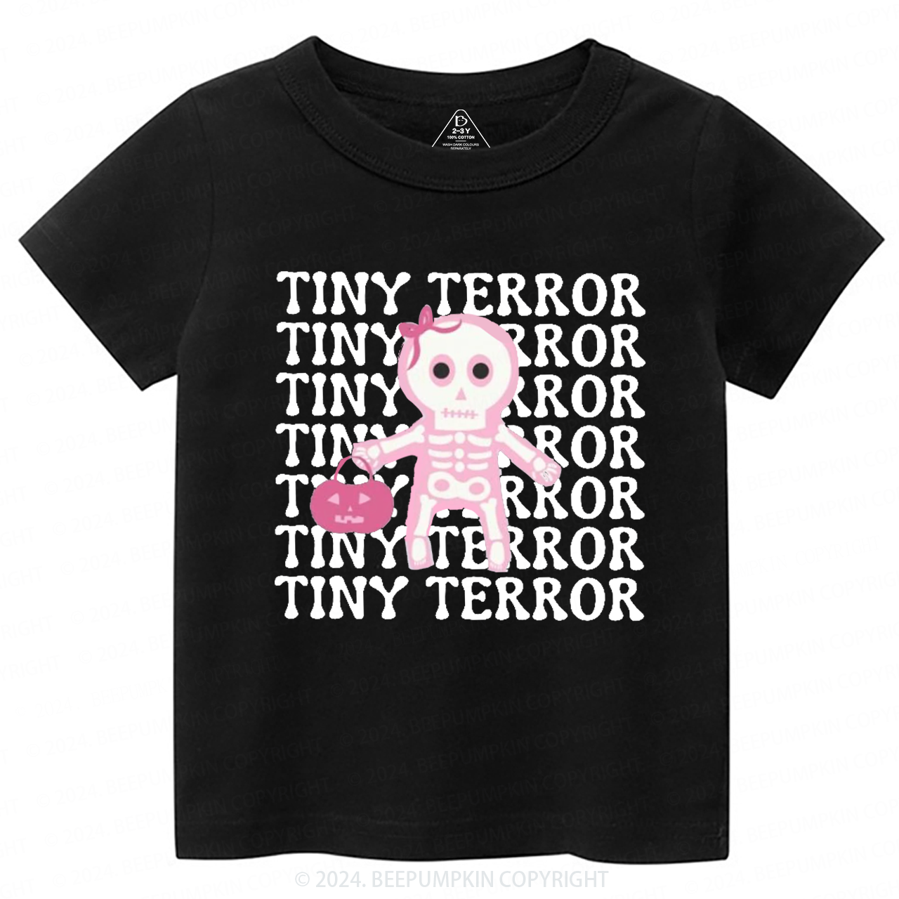 Tiny Terror Pink Halloween Toddler&Kids Tees 