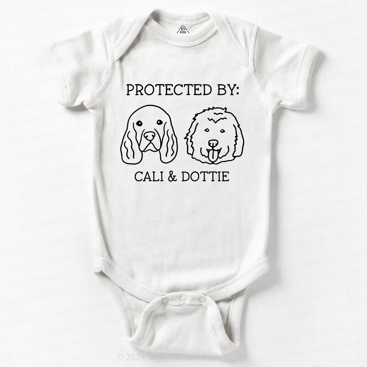 Protected By Dog For Baby Bodysuit 