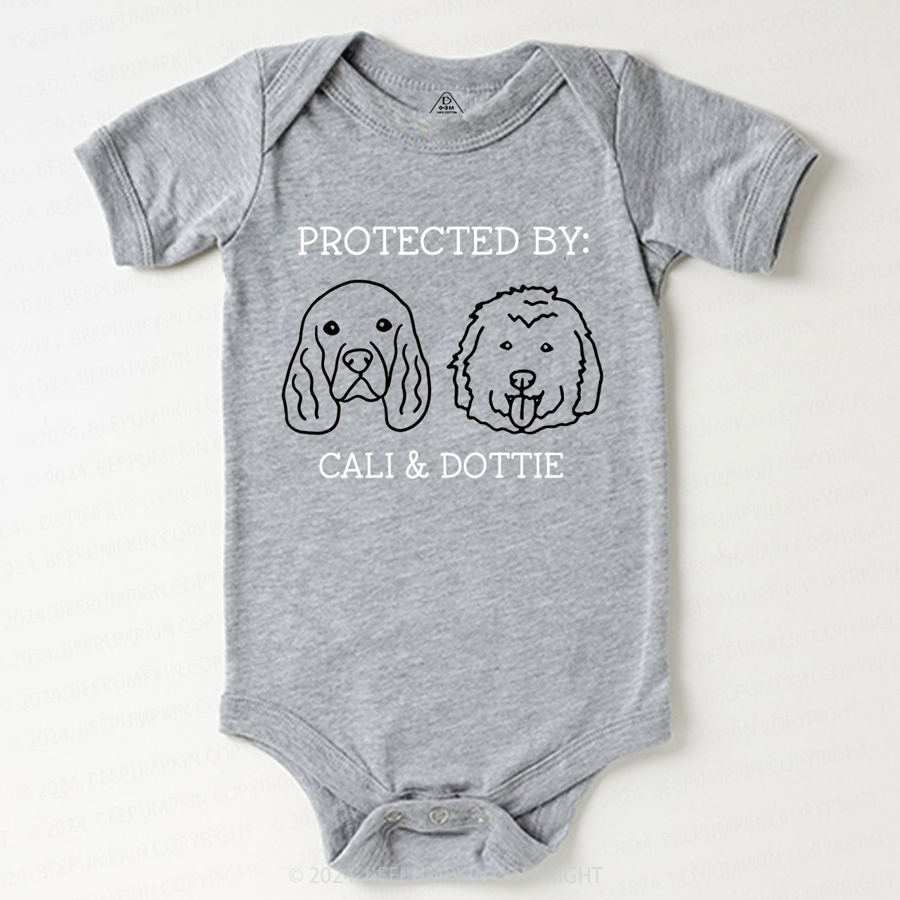 Protected By Dog For Baby Bodysuit 