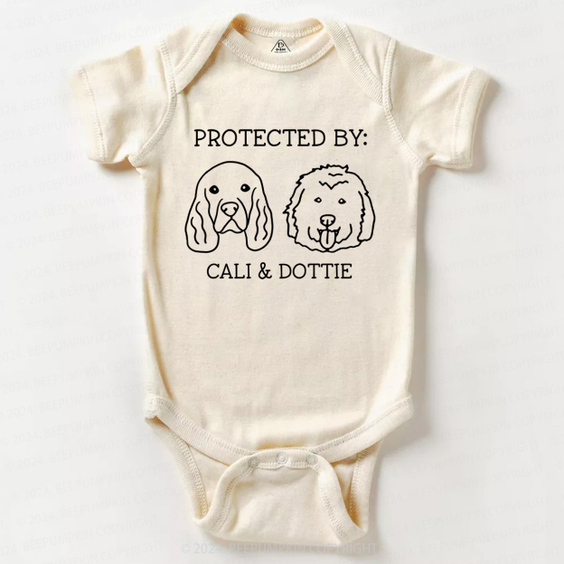 Protected By Dog For Baby Bodysuit 
