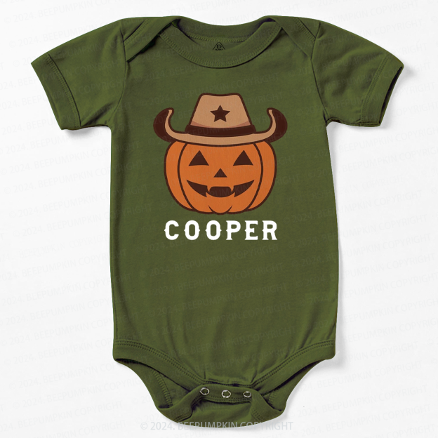 Personalized Vintage Halloween Rodeo Baby Bodysuits 