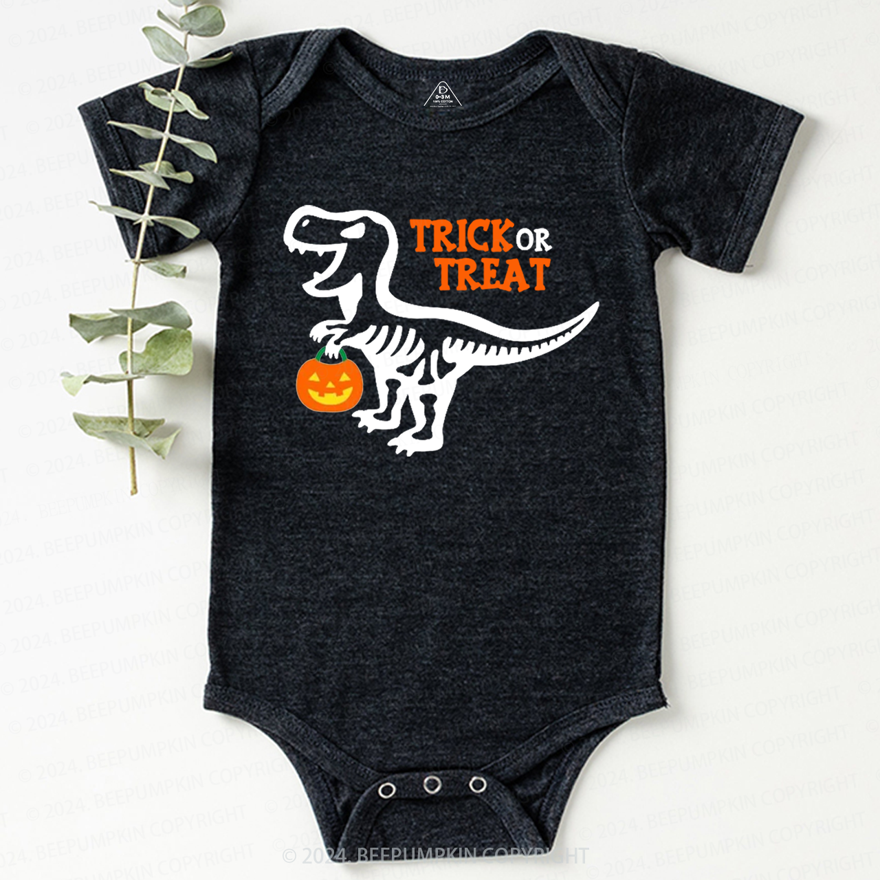 Trick or Treat Dinosaur Halloween Baby Bodysuits 