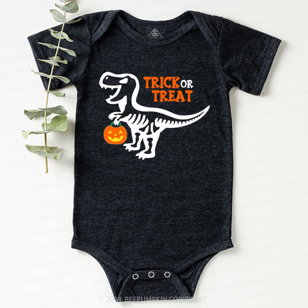 Trick or Treat Dinosaur Halloween Baby Bodysuits 