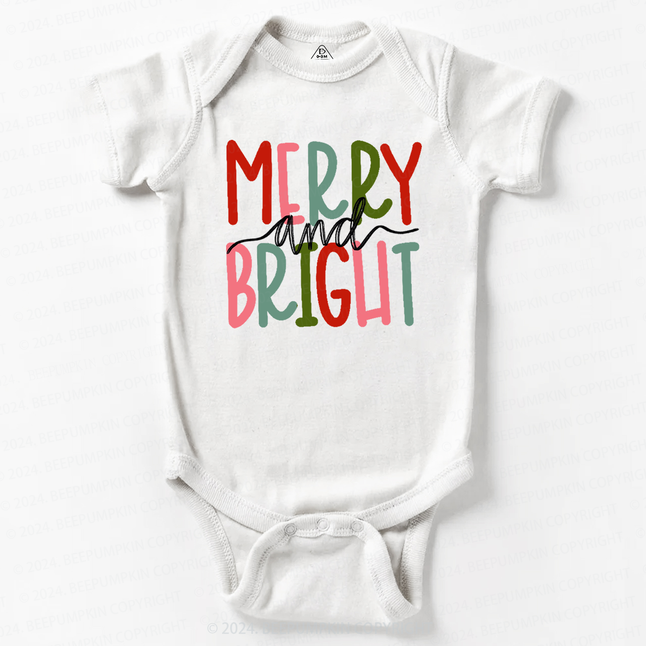 Merry & Bright Christmas Baby Bodysuit