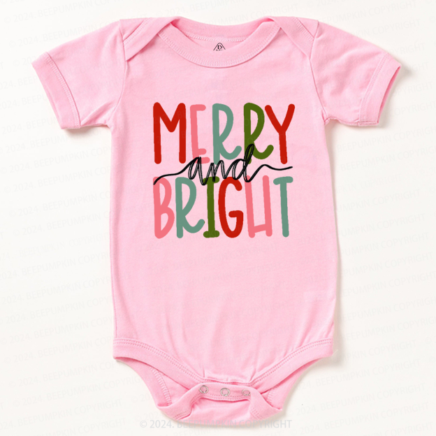 Merry & Bright Christmas Baby Bodysuit