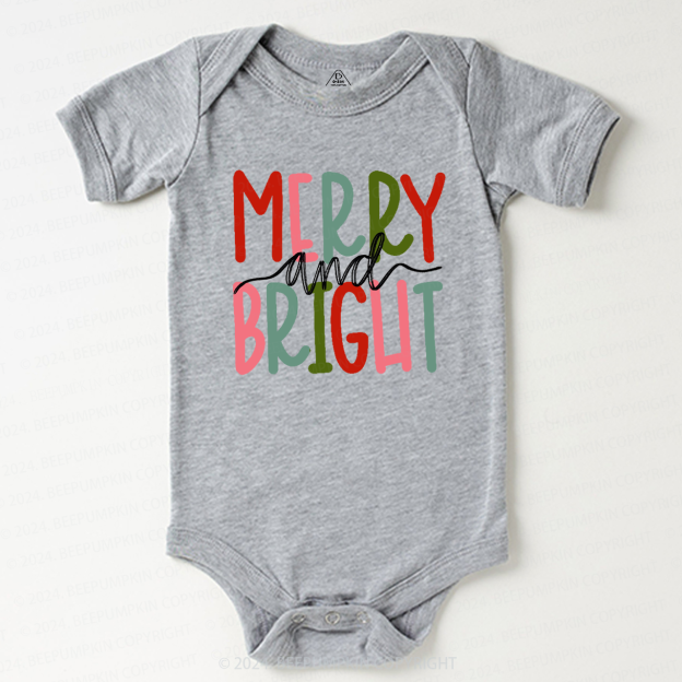 Merry & Bright Christmas Baby Bodysuit