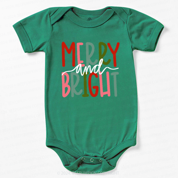 Merry & Bright Christmas Baby Bodysuit