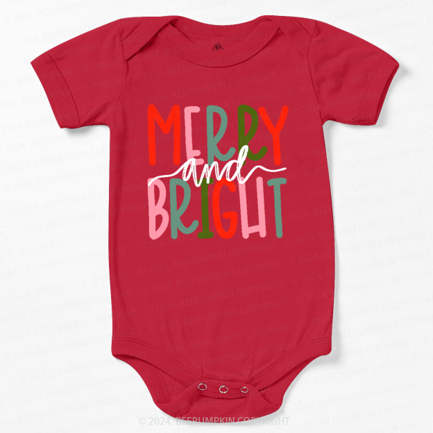 Merry & Bright Christmas Baby Bodysuit