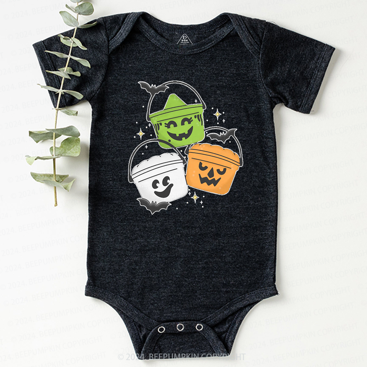 Vintage Halloween Happy Meal Bucket  Baby Bodysuits 