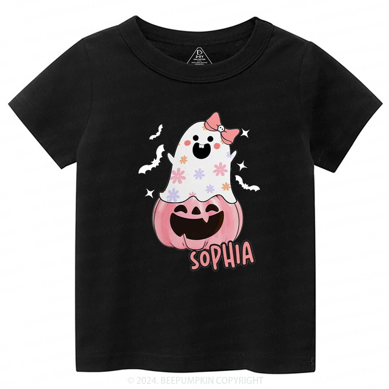 Personalized Halloween Pink Ghost Toddler&Kids Tees 