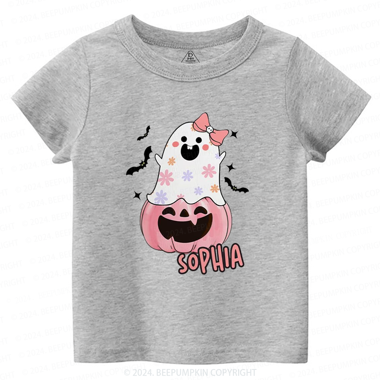 Personalized Halloween Pink Ghost Toddler&Kids Tees 