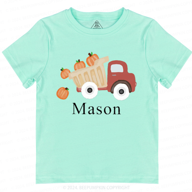 Personalized Pumpkin Truck Toddler&Kids Tees 