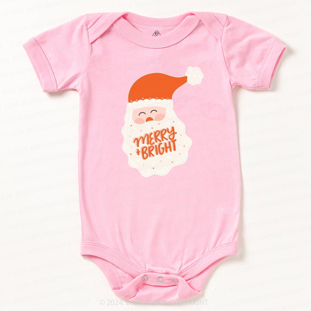Merry & Bright Santa Christmas Baby Bodysuit