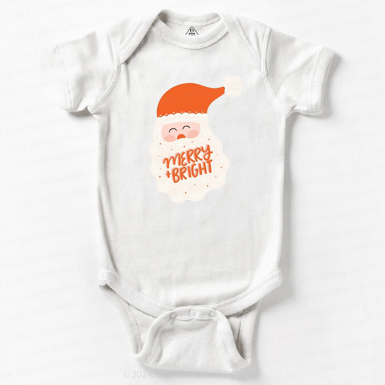 Merry & Bright Santa Christmas Baby Bodysuit