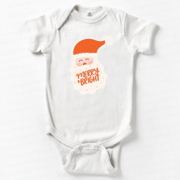 Merry & Bright Santa Christmas Baby Bodysuit