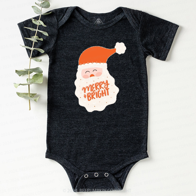 Merry & Bright Santa Christmas Baby Bodysuit