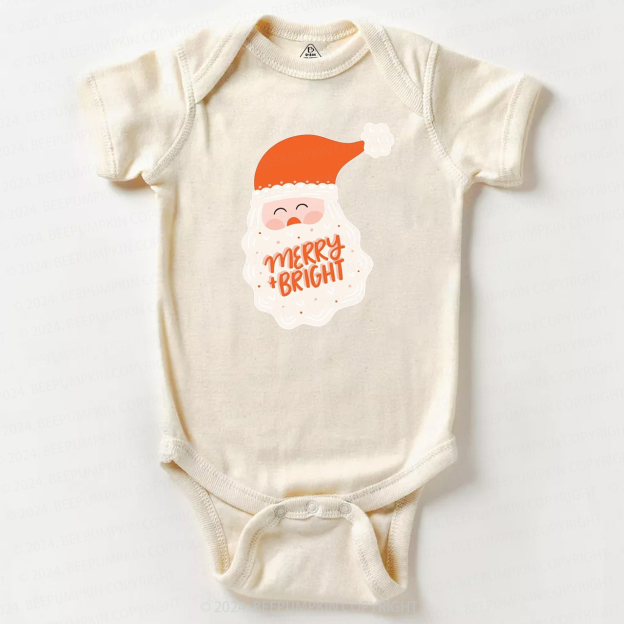 Merry & Bright Santa Christmas Baby Bodysuit