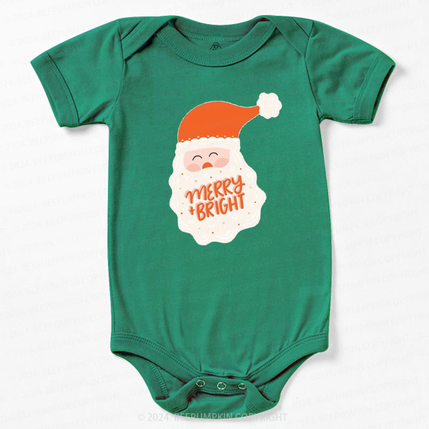 Merry & Bright Santa Christmas Baby Bodysuit