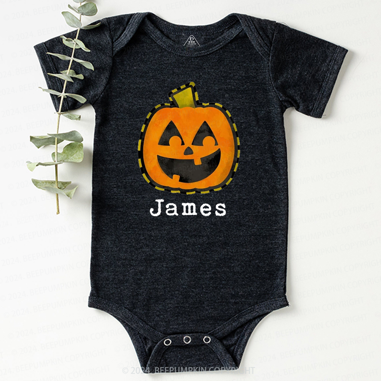 Personalized Halloween Fall Pumpkin Baby Bodysuits 