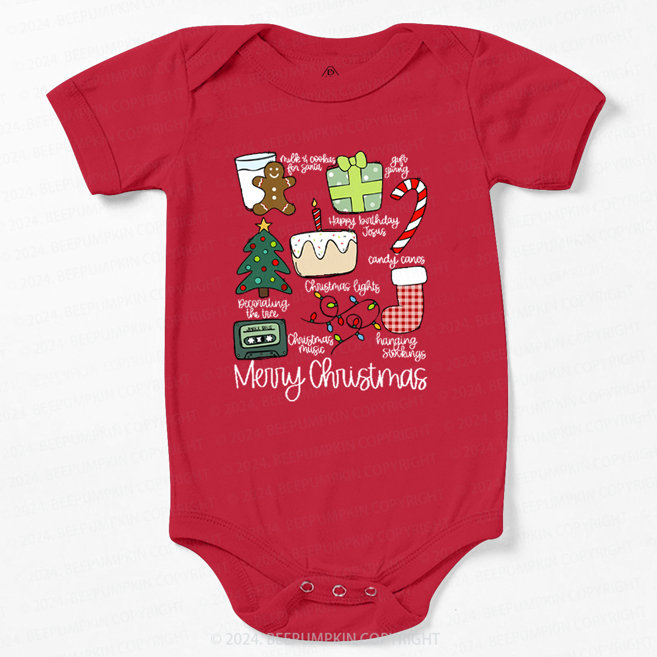 Merry Christmas Retro Holiday Baby Bodysuit