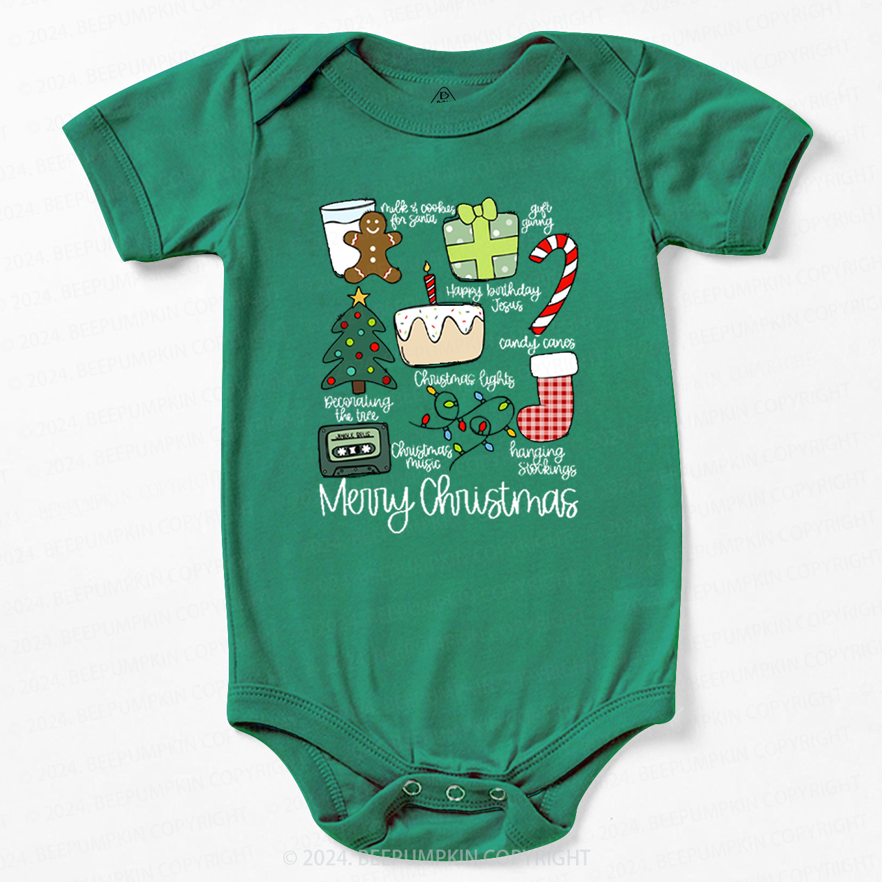 Merry Christmas Retro Holiday Baby Bodysuit