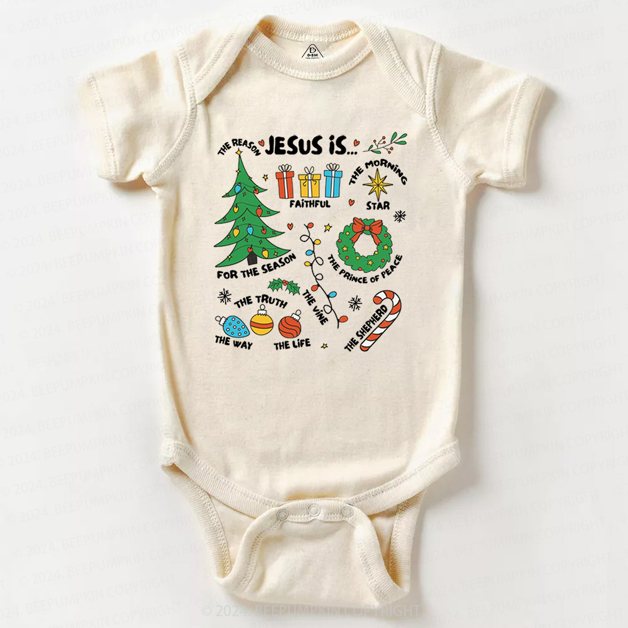Jesus Is The Reason Retro Christmas Baby Bodysuit