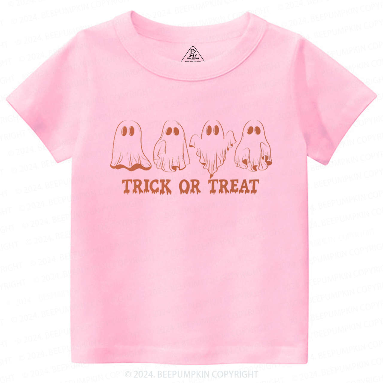 Halloween Retro Natural Trick Or Treat Toddler&Kids Tees 