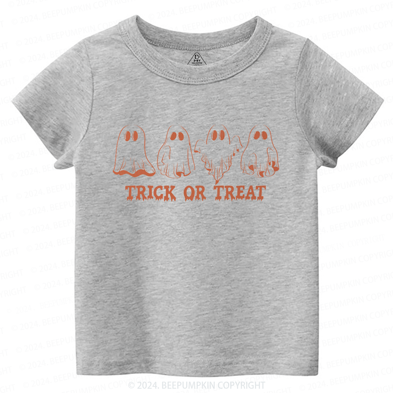 Halloween Retro Natural Trick Or Treat Toddler&Kids Tees 