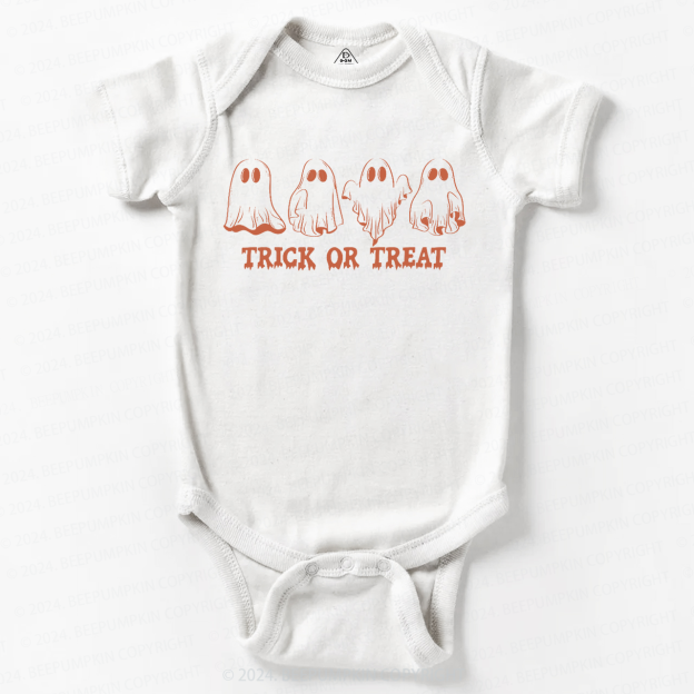 Halloween Retro Natural Trick Or Treat Baby Bodysuits 