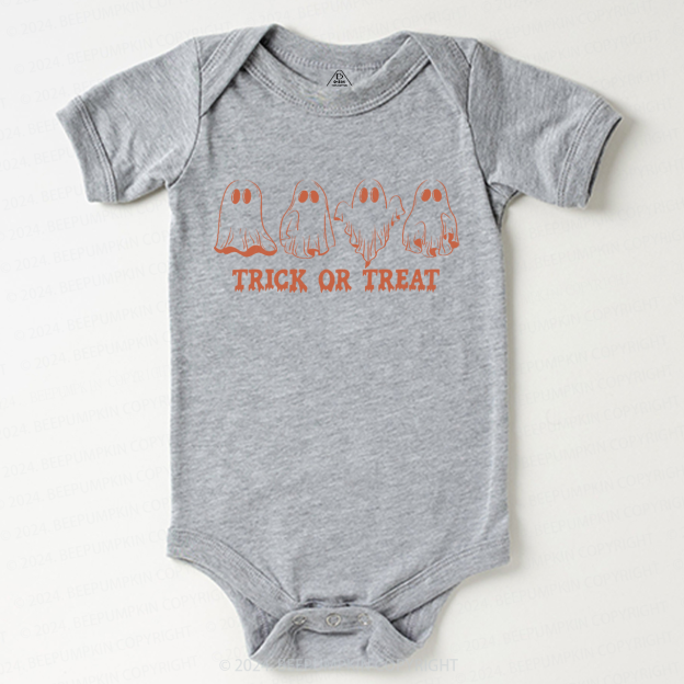 Halloween Retro Natural Trick Or Treat Baby Bodysuits 