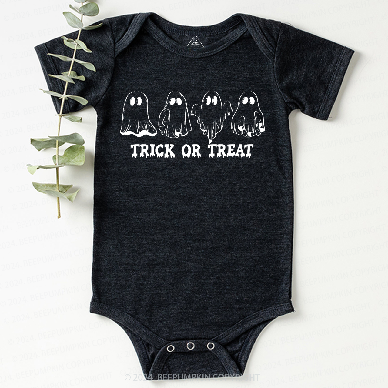 Halloween Retro Natural Trick Or Treat Baby Bodysuits 