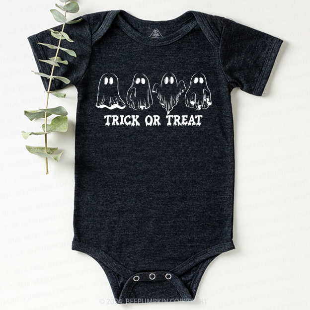 Halloween Retro Natural Trick Or Treat Baby Bodysuits 