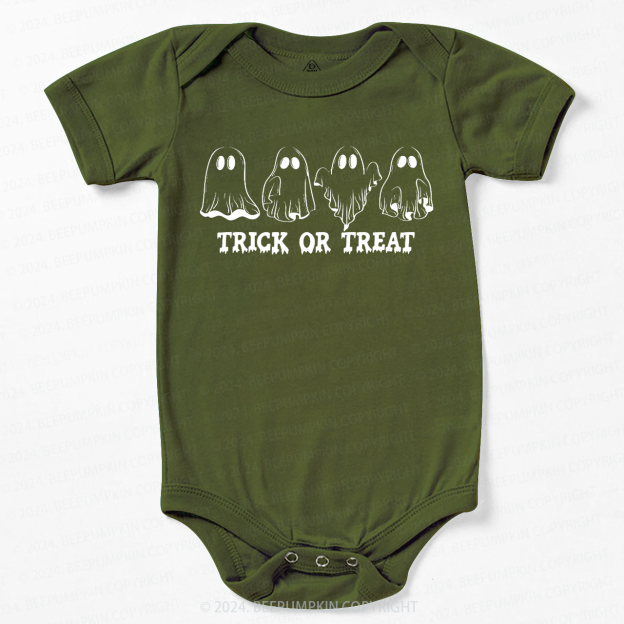 Halloween Retro Natural Trick Or Treat Baby Bodysuits 