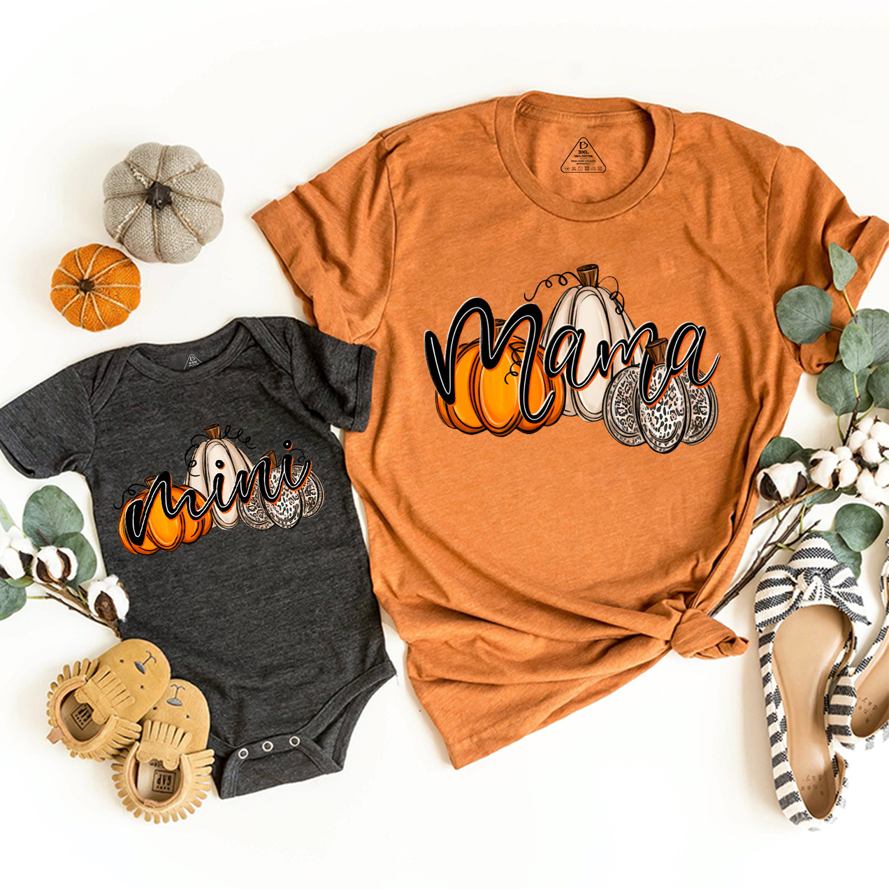 Mama Pumpkin And Mini Pumpkin Mom&Me Matching Shirt