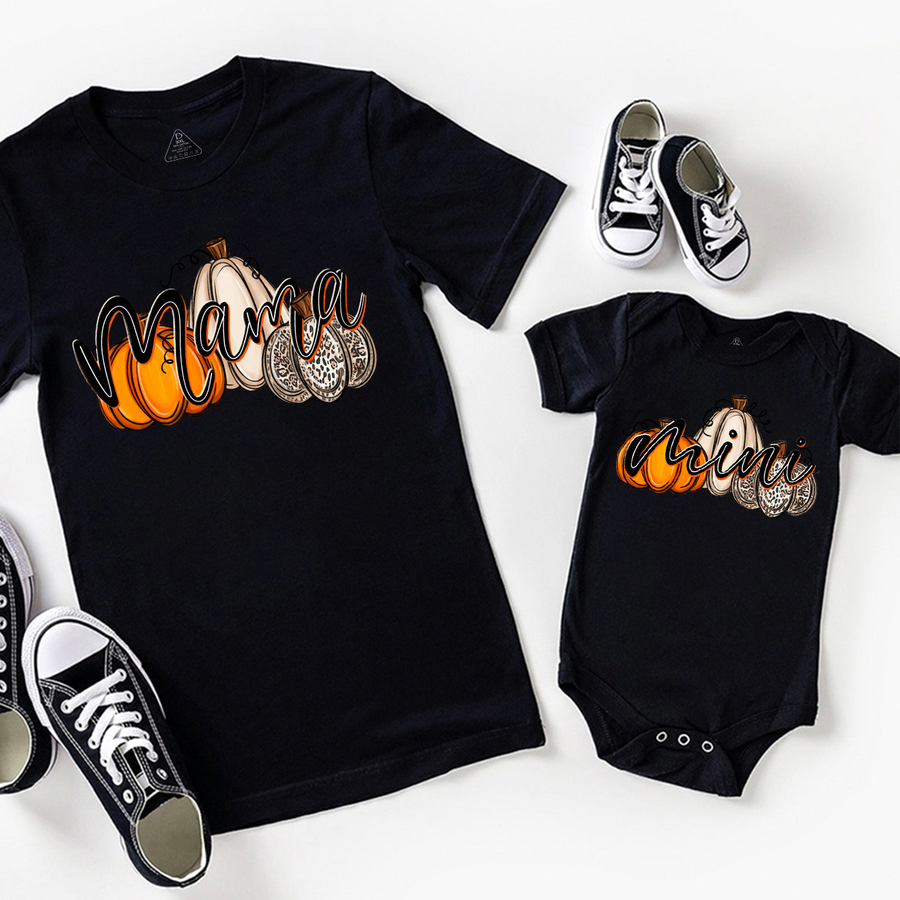 Mama Pumpkin And Mini Pumpkin Mom&Me Matching Shirt