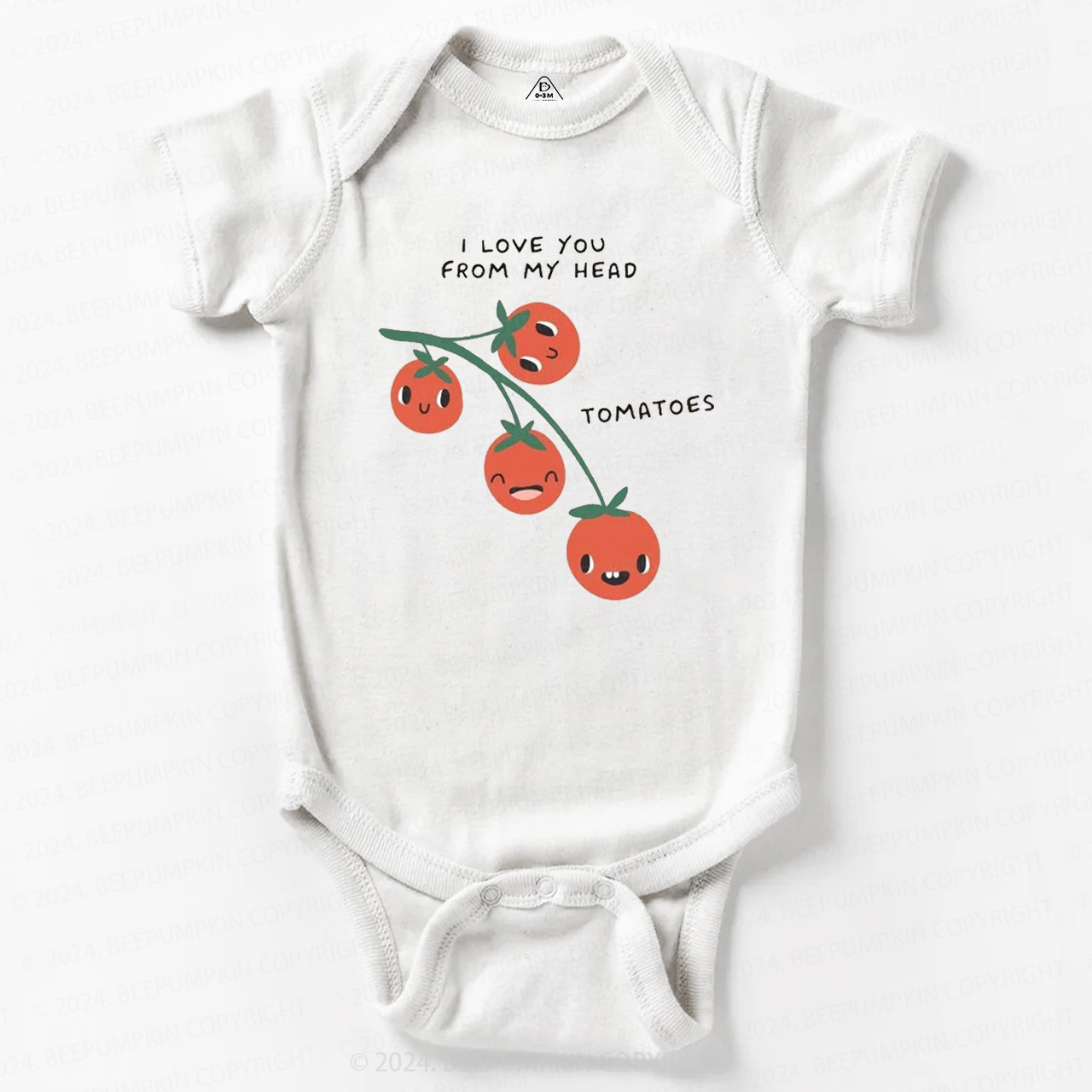 I Love You From Head Funny Tomato Pun Baby Bodysuit 7