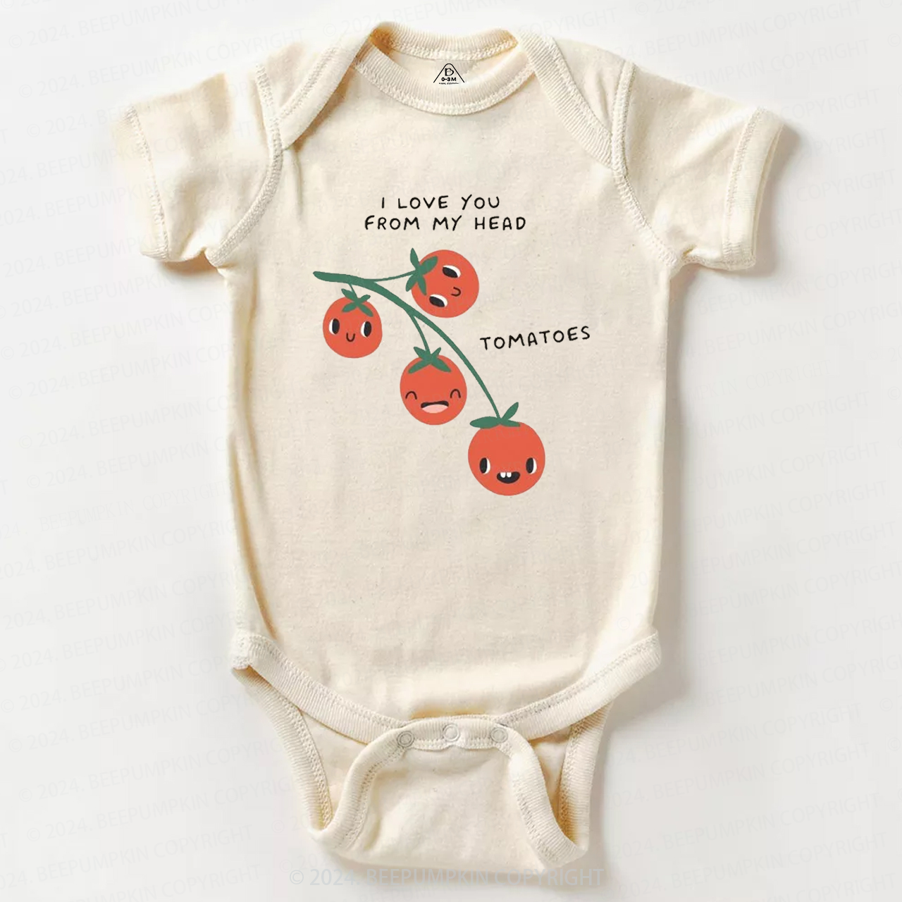 I Love You From Head Funny Tomato Pun Baby Bodysuit 7