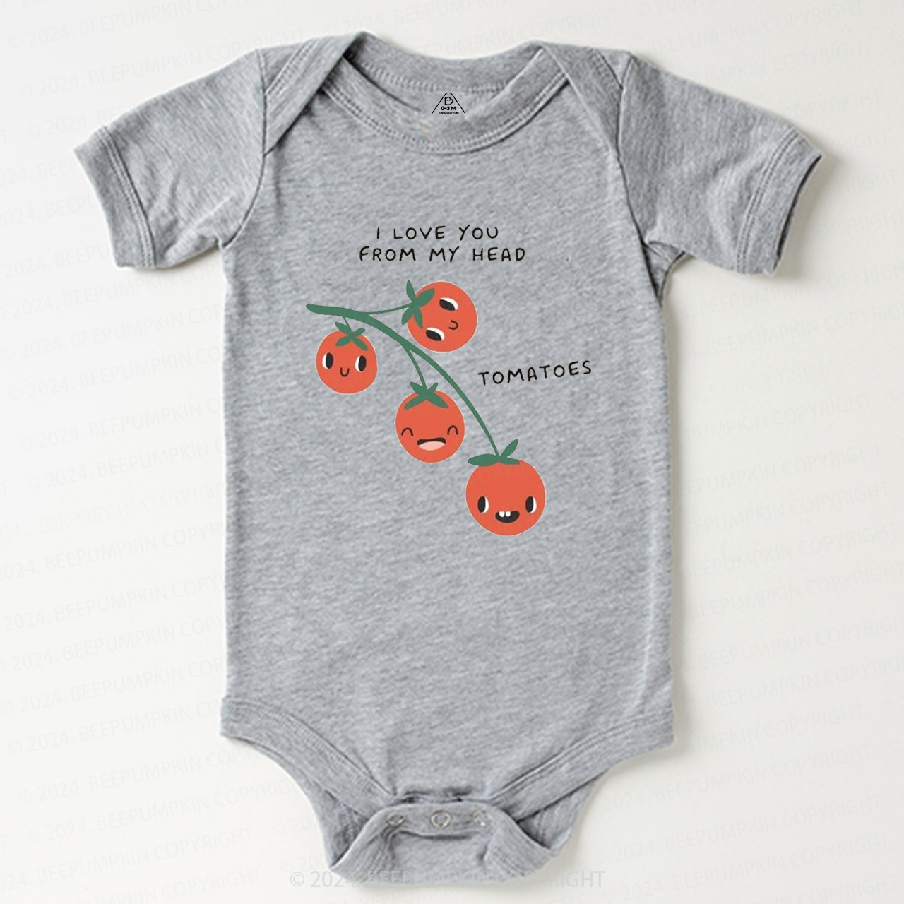 I Love You From Head Funny Tomato Pun Baby Bodysuit 7