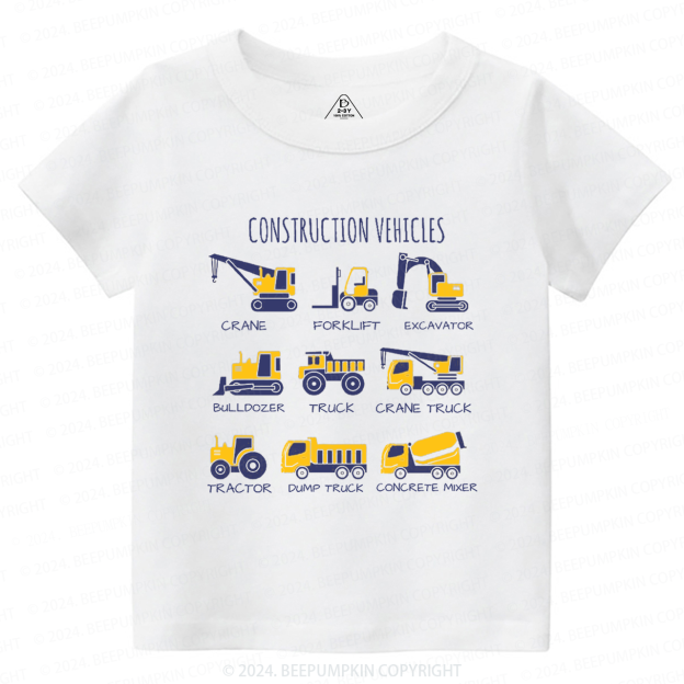 Various Types Of Trucks Toddler&Kids Tees 