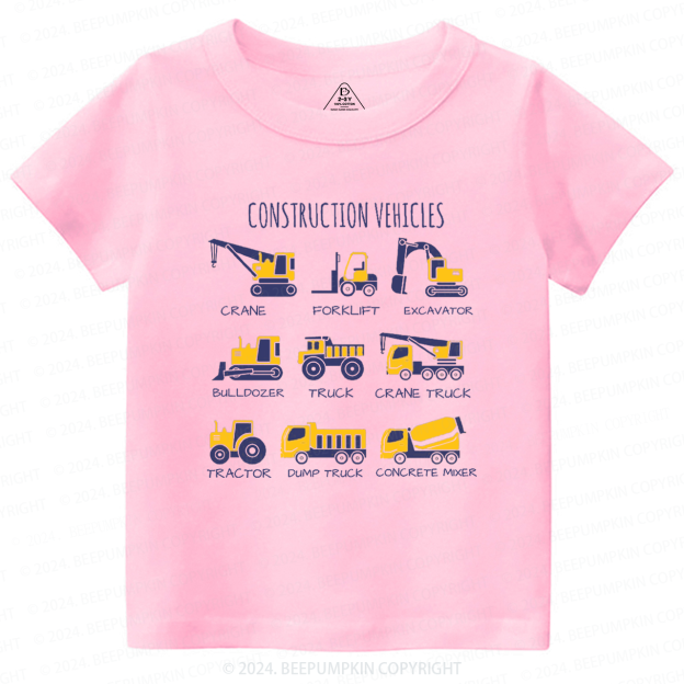Various Types Of Trucks Toddler&Kids Tees 