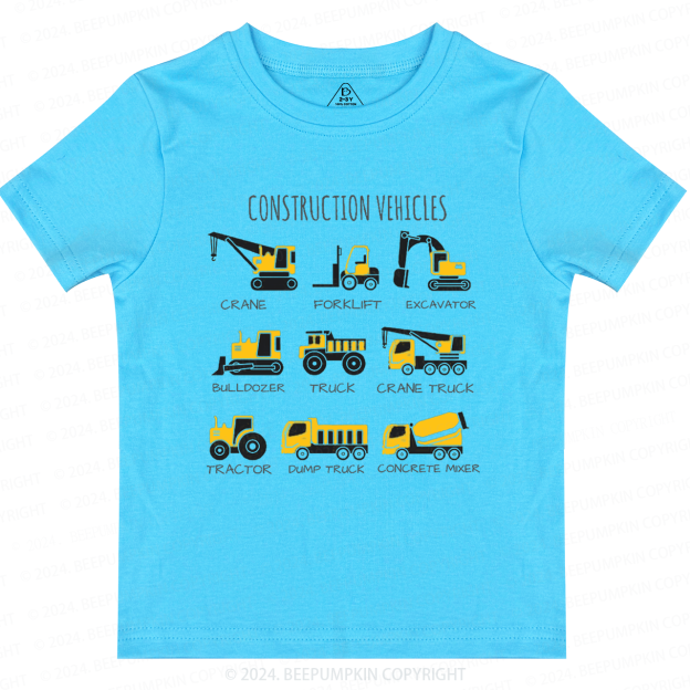 Various Types Of Trucks Toddler&Kids Tees 